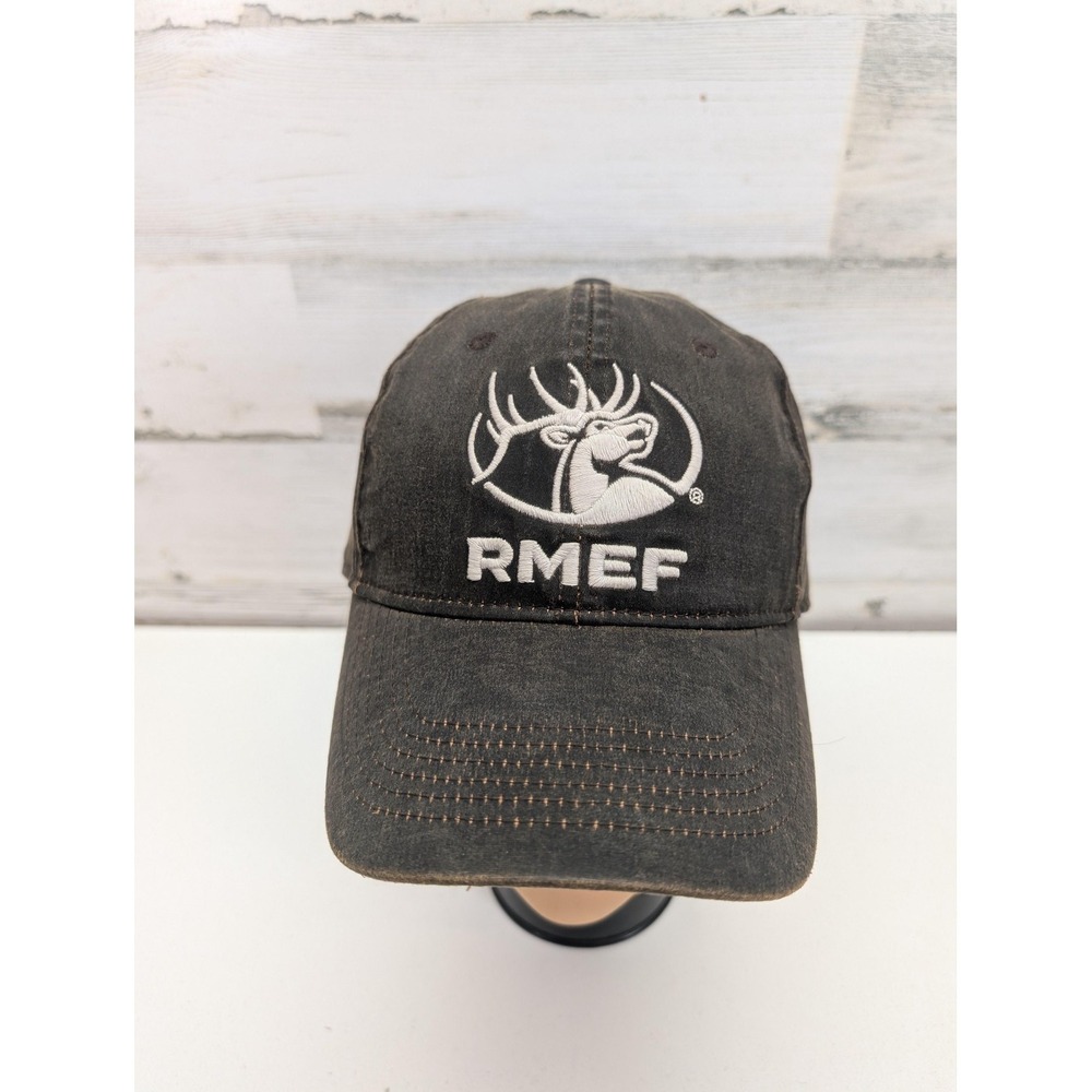 RMEF Hat Cap Strap‎ Back One Size Brown Embroidered Elk Deer Hunting Mens